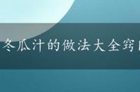 冬瓜汁的做法大全窍门，冬瓜汁的做法