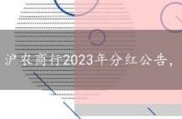 沪农商行2023年分红公告，农业银行股票分红记录