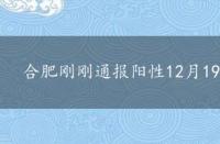 合肥刚刚通报阳性12月19，合肥刚刚通报阳性