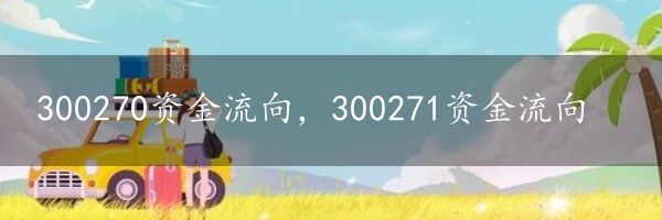 300270资金流向，300271资金流向