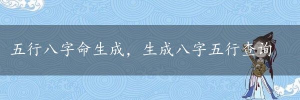 五行八字命生成，生成八字五行查询