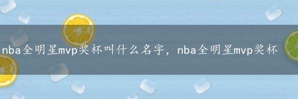 nba全明星mvp奖杯叫什么名字，nba全明星mvp奖杯