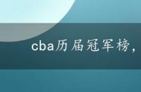 cba历届冠军榜，cba历届冠军