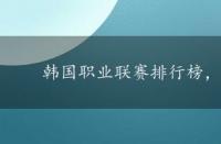 韩国职业联赛排行榜，韩职联赛比分排名