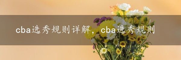 cba选秀规则详解，cba选秀规则