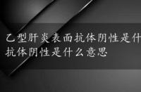 乙型肝炎表面抗体阴性是什么意思怎，乙型肝炎表面抗体阴性是什么意思