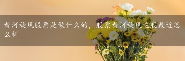 黄河旋风股票是做什么的，股票黄河旋风这股最近怎么样