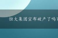 恒大集团宣布破产了吗百度，恒大宣布破产