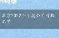 北京2022年冬奥会奖牌榜，2022北京冬奥会中国获奖名单