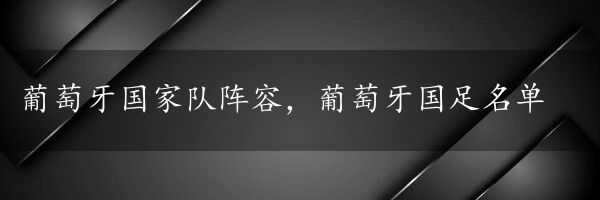 葡萄牙国家队阵容，葡萄牙国足名单