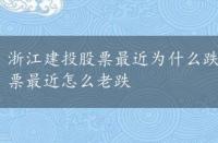 浙江建投股票最近为什么跌的这么厉害，海康威视股票最近怎么老跌