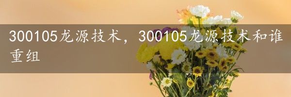 300105龙源技术，300105龙源技术和谁重组