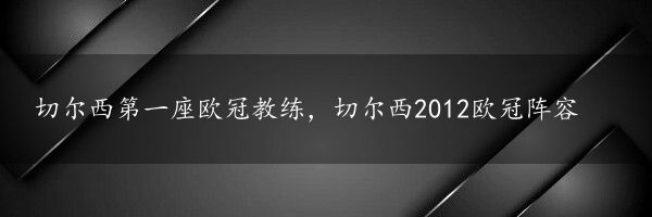 切尔西第一座欧冠教练，切尔西2012欧冠阵容