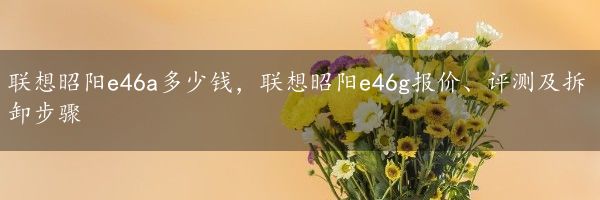 联想昭阳e46a多少钱，联想昭阳e46g报价、评测及拆卸步骤